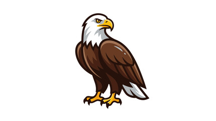 Fototapeta premium Illustration of a Majestic Bald Eagle Standing.