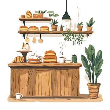 breads display store illustration