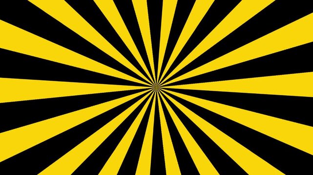 Black and yellow sunburst background video - Radial Pattern 