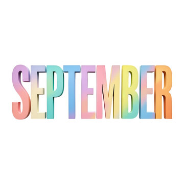 Rainbow Gradient September 3d Render Transparent Background