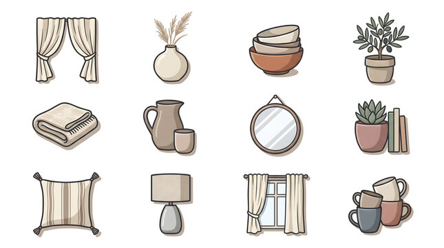 Home Decor and Interior Design Elements Collection | Bohemian Style Housewarming Accessories | Minimalist Living Room Accents
