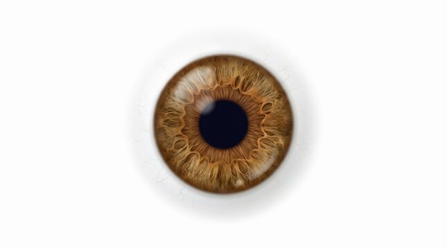 Detailed macro view of a brown human iris and pupil