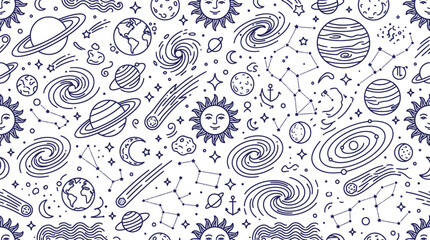 Space galaxy pattern background for educational materials, creative branding, posters and science-themed products © ahmta
