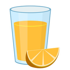 Orange juice illustration with glass and orange slice © panadesignteam
