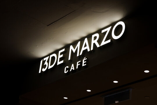 Kuala Lumpur, Malaysia - June 21, 2026: 13DE MARZO CAFE signage.