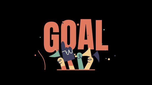 Goal Achievement Celebration Animation on Transparent Background