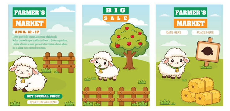 farmers market flyer illustration