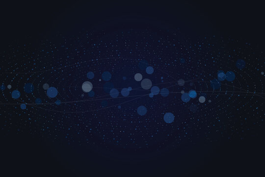 Cosmic dot grid nebula path with blue luminescent orbits dotgrid luminous