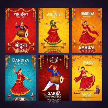 Vibrant Garba Rhythms: Dancers in a Festival of Color