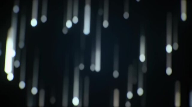 Defocused Blinking Digital Rain Lights on Dark Background Tech Matrix Style Loop