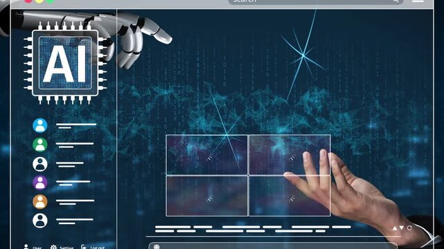 AI platform generating art images with dynamic interface. AI-generated content appears in image gallery artificial intelligence view. Genrative AI loading multiple image from AI design engine. Muxer