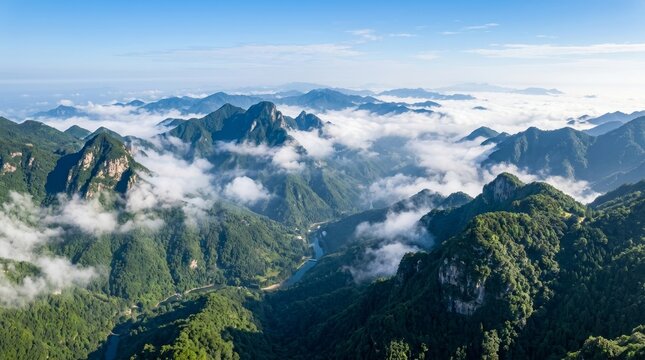 China - Mount Lushan Misty Mountain Panorama
