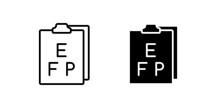 Snellen Eye Chart icons, dual style icon set