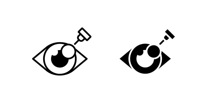 Laser Eye Surgery icons, dual style icon set