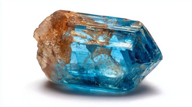 Raw blue zircon crystal, small tetragonal crystal with brownish-blue hue