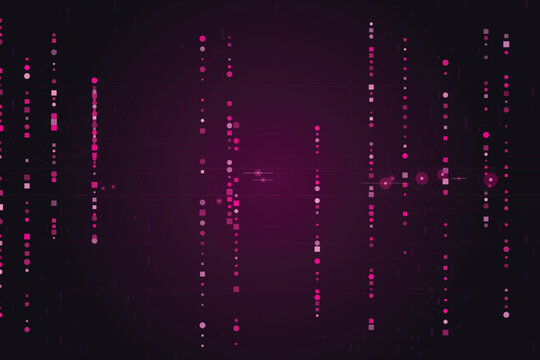 Neon data streams in magenta digital rainfall pattern digitalrain