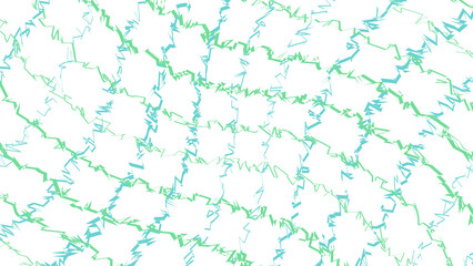 Obraz premium Interwoven green and teal jagged grid pattern isolated on transparent background for abstract design