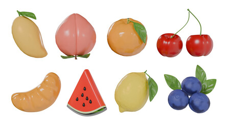 Sweet Summer Fruit With Smooth Surface 3D Rendering Isolated © soli14e