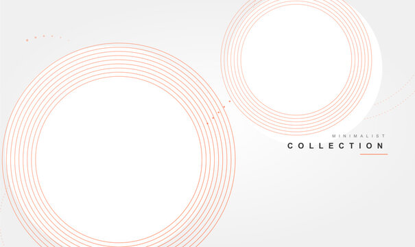 White Minimalist Concentric Circles Abstract Vector Background for Modern Business Website Banner