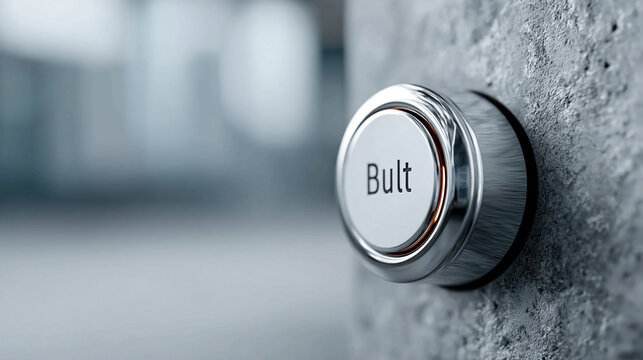 Button unpressed isolated on minimal background representing inaction and pause concept unengaged object symbolizing waiting hesitation delay and potential opportunity