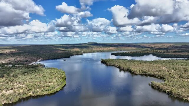 Spectacular aerial footage of Lake Windamere NSW Australia