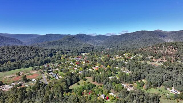 Spectacular aerial footage of Marysville Victoria Australia