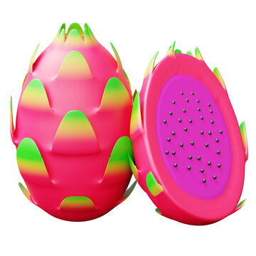 3D Dragon Fruit Illustration