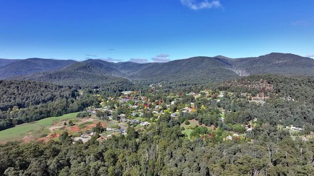 Spectacular aerial footage of Marysville Victoria Australia
