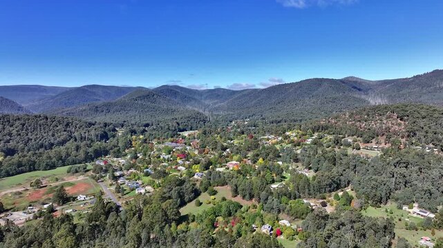 Spectacular aerial footage of Marysville Victoria Australia