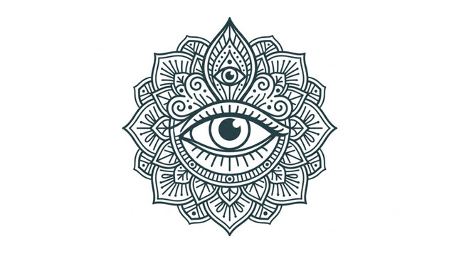 Mystical Eye Mandala Symbol.