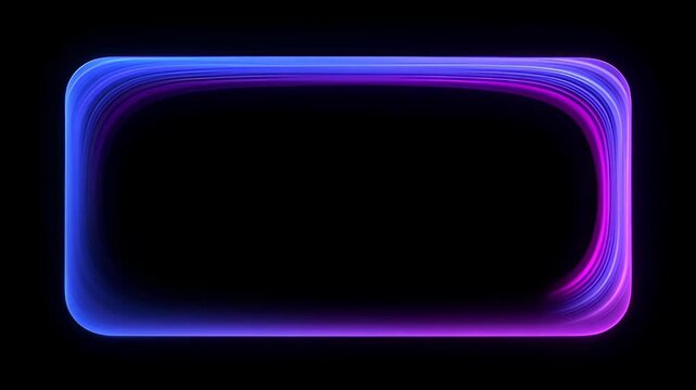 Neon loop frame abstract banner border blue magenta glow black background empty copy space modern futurist design SEO ready