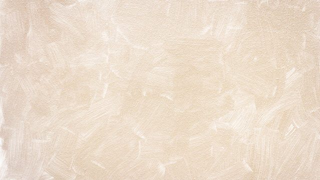 Light beige stucco wall texture, visible brush strokes, soft grunge abstract background.