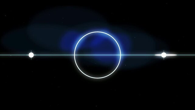 Abstract neon loading progress bar animation with glowing circular interface and digital light streaks on dark background