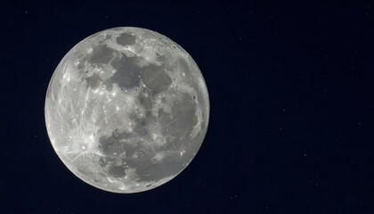 Fototapeta premium Detailed Close-up View of the Full Moon Against a Dark Night Sky.