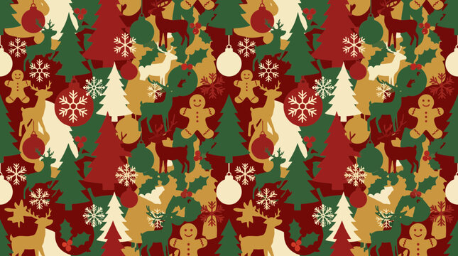 Christmas Seamless Pattern - Vector Illustration