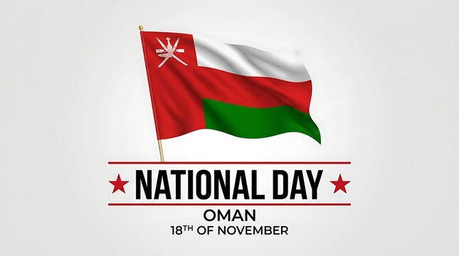 Festive Flag Waving on White Background with National Celebration Text