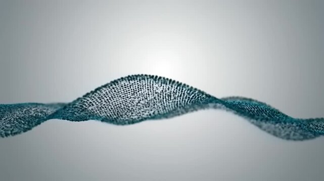 Blue Netting Wave Motion Against Gray.