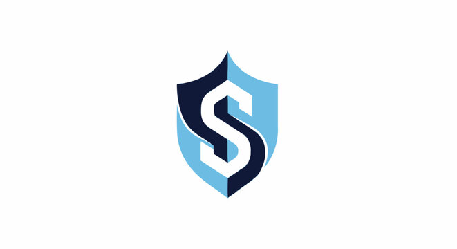 Modern Letter S Logo Design Inside A Protective Shield Shape.