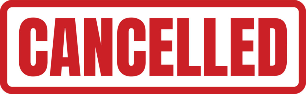 Professional red stamp imprint showing the word cancelled for formal document validation and office marking