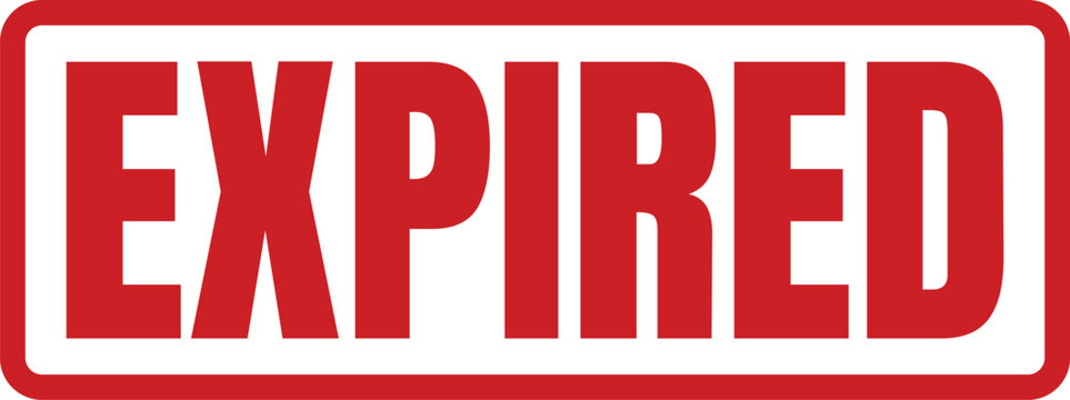 Red rectangular stamp showing the word expired printed in bold block capital letters for official document cancellation