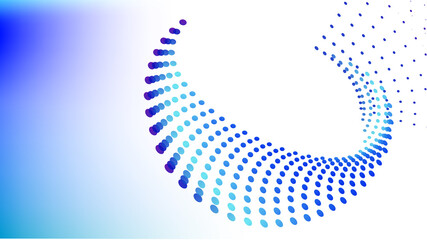 Abstract Blue and Purple Gradient Dot Wave Background with Futuristic Digital Particle Spiral Motion for Modern Graphic Design © Midang