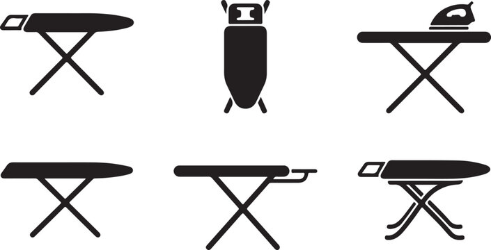 Flat pack ironing board styles and steam iron illustration Vector