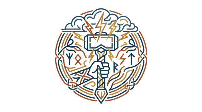 Thors Hammer Mjolnir Norse Mythology Symbol.