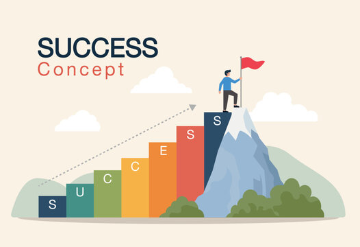 Success Concept Business Growth Illustration, leadership, vector design