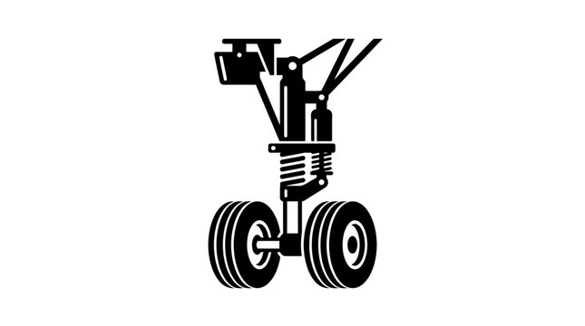 Airplane Landing Gear Icon - Aircraft Wheel and Strut