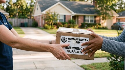 Humanitarian Aid Delivery to Elderly Person, Emergency Supplies and Community Support Assistance
