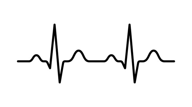 A minimalist vector electrocardiogram (ECG/EKG) heartbeat line icon.