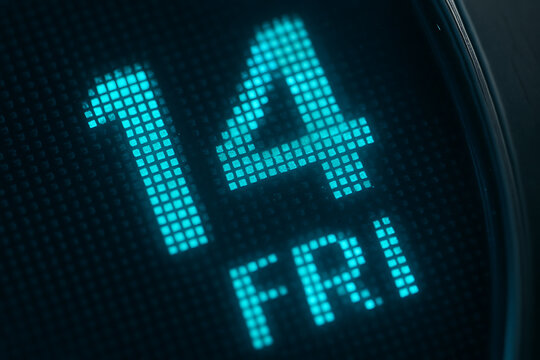 Digital hour display on illuminated electronic screen