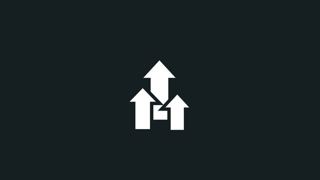 A building or house icon with an upward arrow indicating construction, upgrade, or deployment of a structure