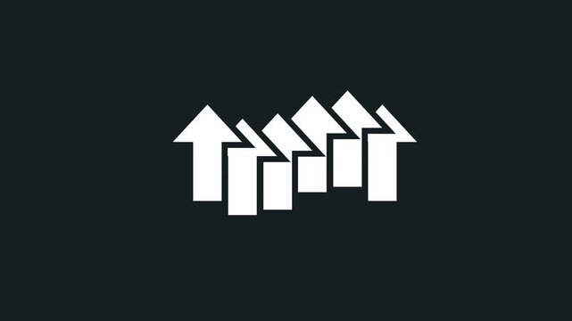 Multiple house or building icons with upward arrows indicating mass construction or simultaneous deployment of structures